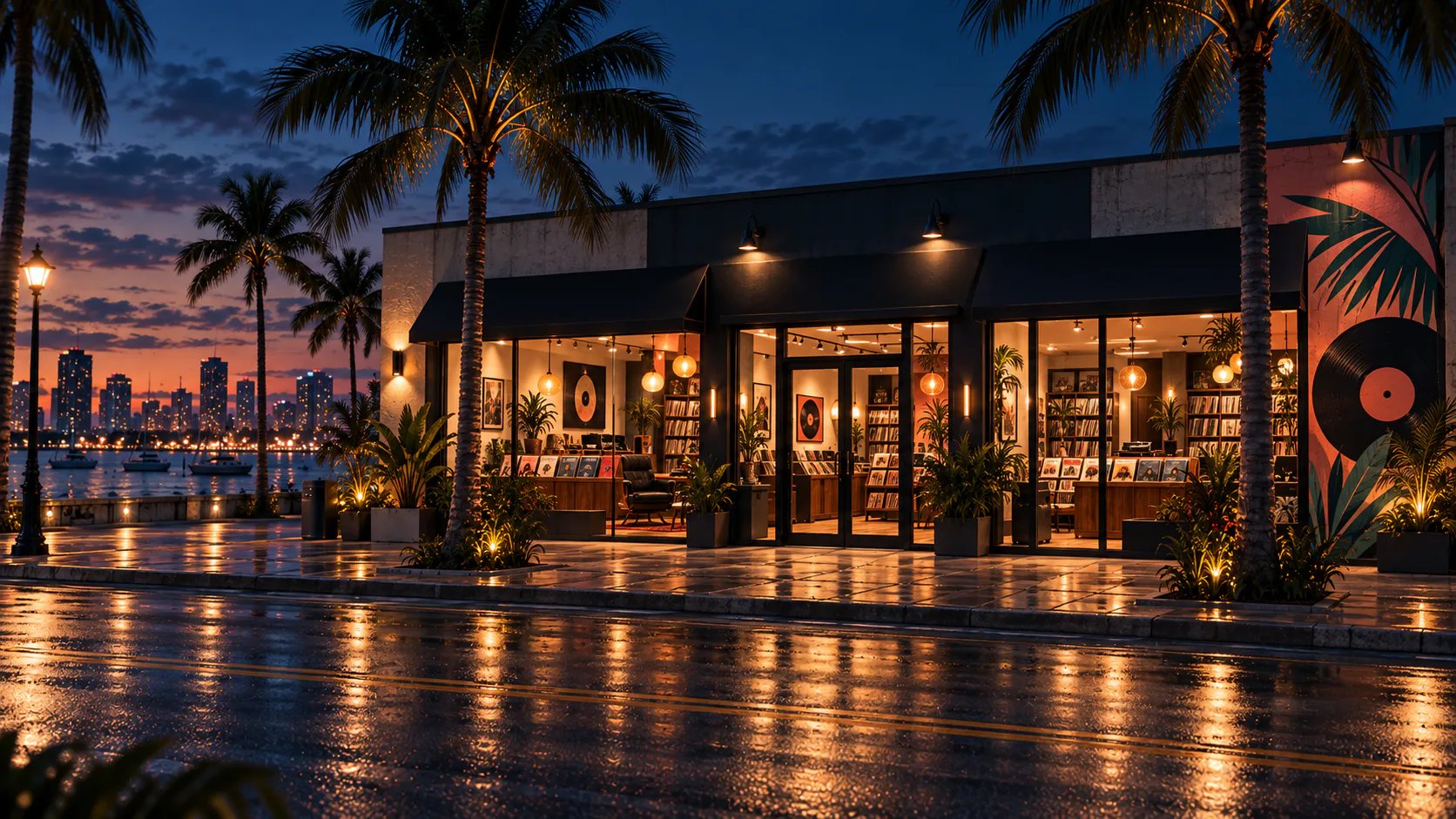 Illustrative commercial storefront atmosphere